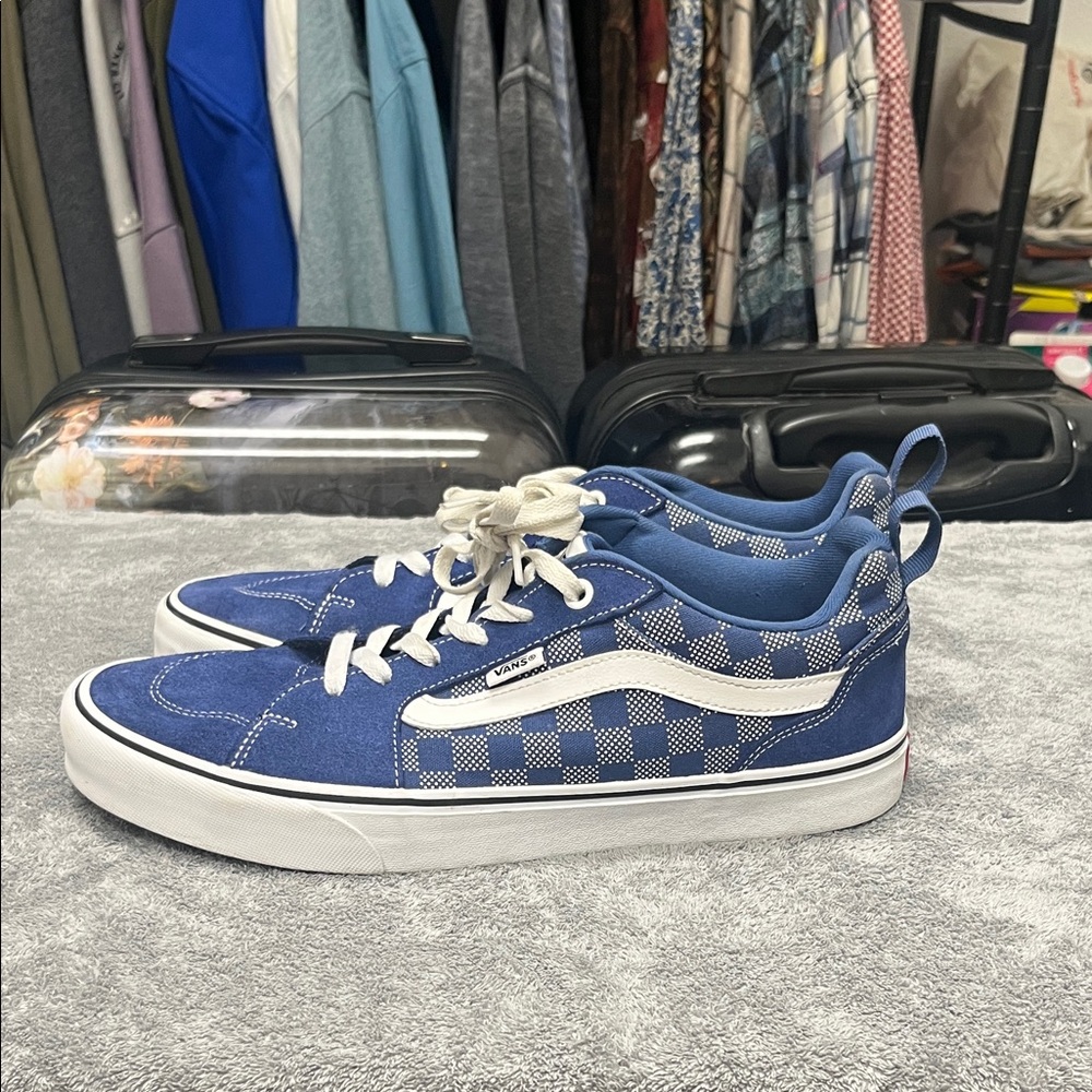 Vans Blue and Gray Checkered Filmore Sneakers